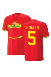 Ghana Thomas Partey #5 Jalkapallovaatteet Vieraspaita MM-kisat 2022 Lyhythihainen